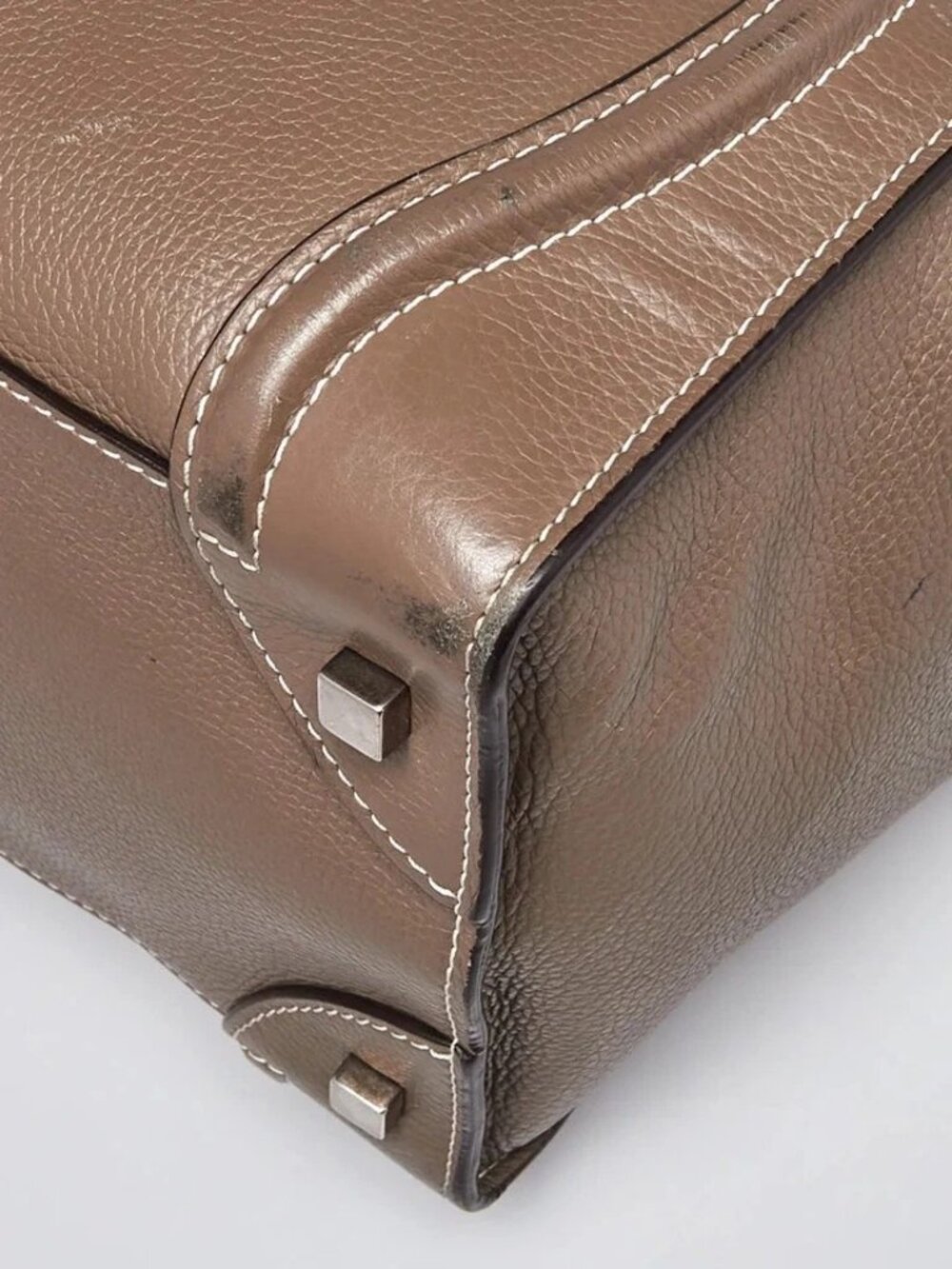 Celine Souris Drummed Calfskin Leather Mini Luggage Tote Bag - Picture 4 of 12